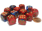 Gamers Guild AZ Chessex CHX26629 - Chessex 16mm Blue Red/Gold Gemini Chessex