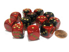Gamers Guild AZ Chessex CHX26633 - Chessex 16mm Black Red/Gold Gemini Chessex
