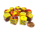 Gamers Guild AZ Chessex CHX26650 - Chessex 16mm Red Yellow / Silver Gemini Chessex