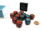 Gamers Guild AZ Chessex CHX26662 - Chessex 16mm Red Teal / Gold Gemini Chessex