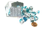 Gamers Guild AZ Chessex CHX26844 - Chessex 12mm Teal White / Black Gemini Chessex