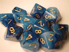Gamers Guild AZ Chessex CHX27289 - Chessex Set of Ten D10 Phantom Teal / Gold Chessex