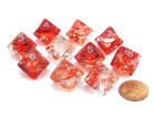 Gamers Guild AZ Chessex CHX27354 - Chessex Set of Ten d10 Nebula Red / Silver Chessex