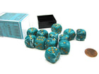Gamers Guild AZ Chessex CHX27363 CHESSEX BLUE / GOLD 16MM VORTEX Chessex