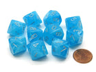 Gamers Guild AZ Chessex CHX27366 - Chessex Set of Ten D10 Luminary Glow In The Dark Sky / Silver Chessex