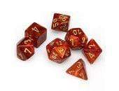 Gamers Guild AZ Chessex CHX27414 - Chessex 7 Die Set Scarlet / Gold Scarab Chessex