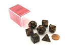 Gamers Guild AZ Chessex CHX27419 - Chessex 7 Die Set Blue Blood/Gold Scarab Chessex