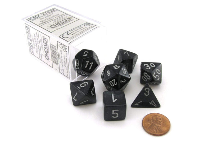 Gamers Guild AZ Chessex CHX27428 - Chessex 7 Die Set Smoke / Silver Borealis Discontinue