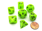 Gamers Guild AZ Chessex CHX27430 -  Chessex 7 Die Set Vortex Bright Green/Black Chessex