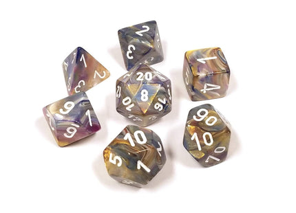 Gamers Guild AZ Chessex CHX27440 - Chessex  7 Die Set Carousel/White Festive Chessex