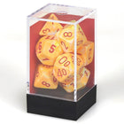 Gamers Guild AZ Chessex CHX27453 - Chessex 7 Die Set Festive Sunburst/Red Chessex