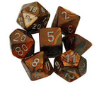 Gamers Guild AZ Chessex CHX27493 - Chessex 7 Die Set Gold / Silver Lustrous Chessex
