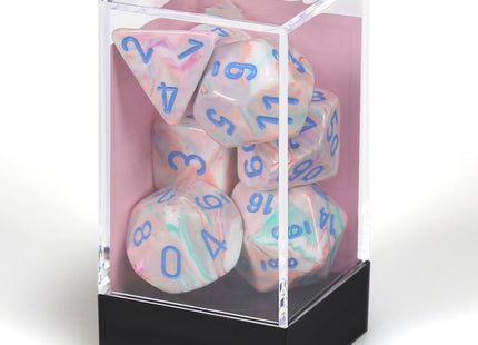 Gamers Guild AZ Chessex CHX27544 - Chessex 7 Die Set Festive Pop-Art/Blue Chessex