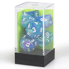 Gamers Guild AZ Chessex CHX27546 - Chessex 7 Die Set Festive Waterlily/White Chessex