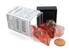Gamers Guild AZ Chessex CHX27554 - Chessex 7 Die Set Nebula Red Silver Luminary Chessex