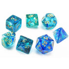 Gamers Guild AZ Chessex CHX27556 - Chessex  7 Die Set Nebula Oceanic Gold Luminary Chessex