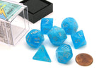 Gamers Guild AZ Chessex CHX27566 -  Chessex 7 Die Set Luminary Sky/Silver Chessex