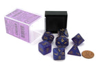 Gamers Guild AZ Chessex CHX27587 - Chessex 7 Die Set Borealis Royal Purple Gold Luminary Chessex