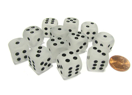 Gamers Guild AZ Chessex CHX27601 - Chessex 16mm Clear / Black Frosted Chessex
