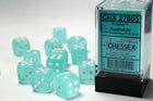 Gamers Guild AZ Chessex CHX27605 - Chessex 16mm Set of 12 D6 Frosted Teal/White Chessex