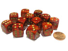 Gamers Guild AZ Chessex CHX27614 - Chessex 16mm Scarlet / Gold Scarab Chessex