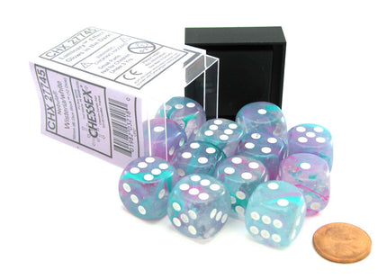 Gamers Guild AZ Chessex CHX27745 - Chessex 16mm Nebula Wisteria/White Luminary Chessex