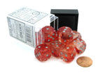 Gamers Guild AZ Chessex CHX27754 - Chessex 16mm Nebula Red Silver Luminary Chessex