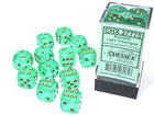 Gamers Guild AZ Chessex CHX27775 - Chessex 16mm Set of 12 D6 Borealis Light Green/Gold Chessex