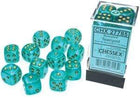 Gamers Guild AZ Chessex CHX27785 - Chessex 16mm Borealis Teal Gold Luminary Chessex