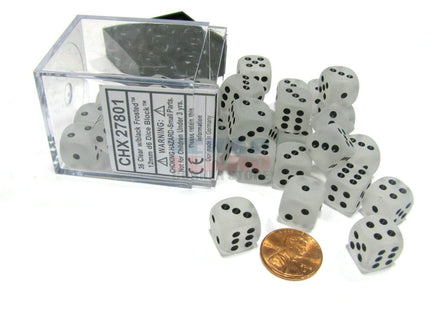 Gamers Guild AZ Chessex CHX27801 - Chessex 12mm Clear/Black Frosted Chessex