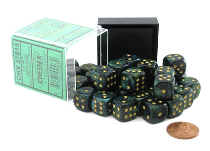 Gamers Guild AZ Chessex CHX27815 - Chessex 12mm Jade/Gold Scarab Chessex