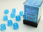 Gamers Guild AZ Chessex CHX27816 -  Chessex 12mm D6 Carribian Blue/White Frosted Chessex