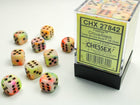 Gamers Guild AZ Chessex CHX27842 -  Chessex 12mm D6  Circus/Black Festive Chessex