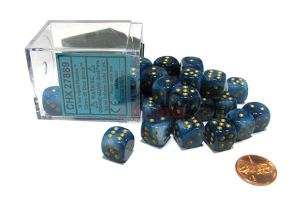 Gamers Guild AZ Chessex CHX27889 - Chessex 12mm Teal / Gold Phantom Chessex