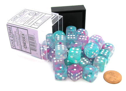 Gamers Guild AZ Chessex CHX27945 - Chessex 12mm Nebula Wisteria White Luminary Chessex