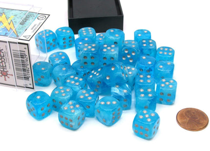 Gamers Guild AZ Chessex CHX27966 – Chessex 12mm Block Luminary Sky/Silver Chessex