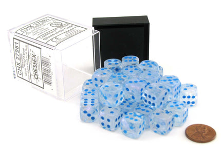 Gamers Guild AZ Chessex CHX27981 - Chessex 12mm D6 Borealis Icicle Lt Blue Luminary Chessex