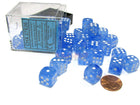 Gamers Guild AZ Chessex CHX27986 - Chessex 12mm D6 Borealis Sky Blue White Luminary Chessex