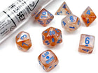 Gamers Guild AZ Chessex CHX30045 - Chessex Lab Dice: Borealis Luminary Rose Gold/ Light Blue Chessex