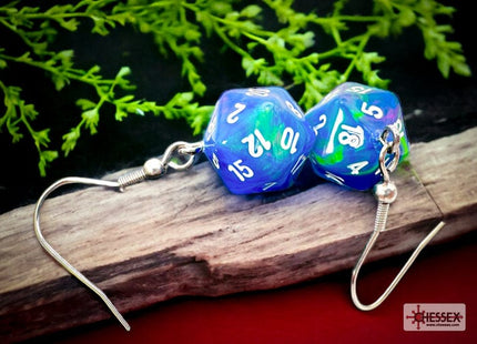 Gamers Guild AZ Chessex CHX54209 - Hook Earrings Festive® Waterlily™ Mini-Poly d20 Pair Chessex