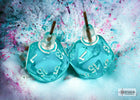 Gamers Guild AZ Chessex CHX54502 -  Stud Earrings Translucent Teal Mini-Poly d20 Pair Chessex