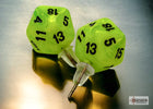 Gamers Guild AZ Chessex CHX54505 -  Stud Earrings Vortex® Bright Green Mini-Poly d20 Pair Chessex