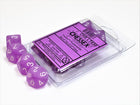 Gamers Guild AZ Chessex CHXLT430 - Chessex Set of Ten D10 Frosted Purple / White Chessex