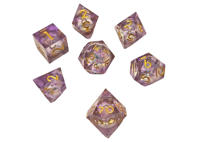 Gamers Guild AZ Chronicle RPG Accessories 7 Dice Set: Nebula Liquid Core - Pink ACD Distribution