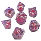 Gamers Guild AZ Chronicle RPG Accessories 7 Dice Set: Sparkle Liquid Core - Magenta ACD Distribution
