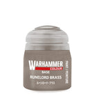 Gamers Guild AZ Citadel Warhammer Colour Paint: Base - Runelord Brass (12ml) Games-Workshop