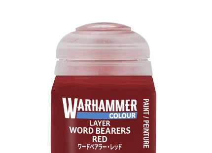 Gamers Guild AZ Citadel Warhammer Colour Paint: Layer - Word Bearers Red (12ml) Games-Workshop