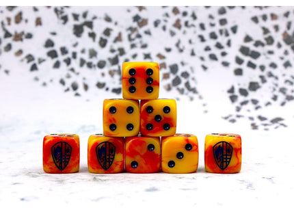 Gamers Guild AZ Conquest Conquest: Hundred Kingdom Faction Dice On Red Swirl Para-Bellum Games