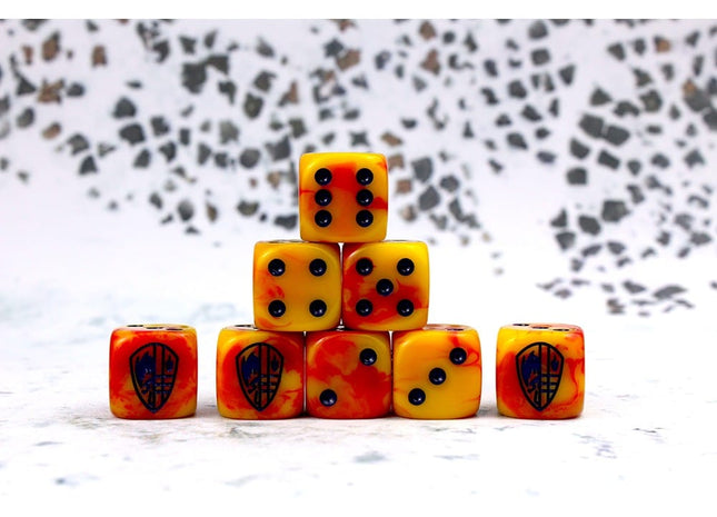 Gamers Guild AZ Conquest Conquest: Hundred Kingdom Faction Dice On Red Swirl Para-Bellum Games