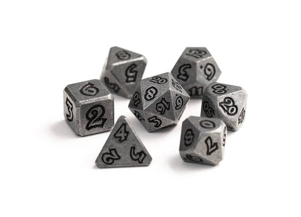 Gamers Guild AZ Die Hard Die Hard Dice - 7 piece Set - Lumina Carbon Knight Die Hard